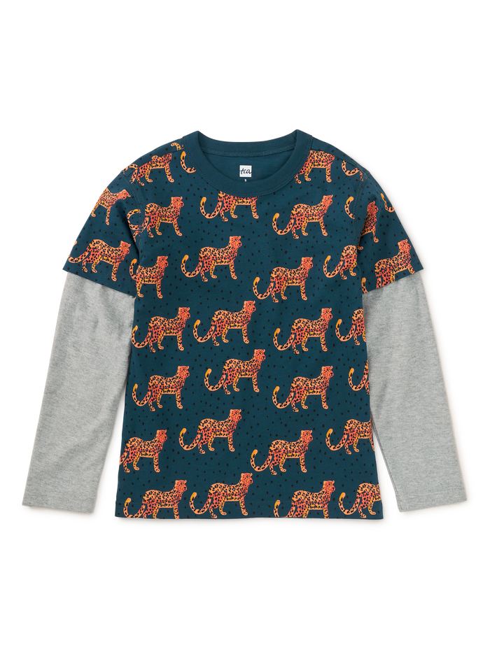 Printed Layered Sleeve Tee