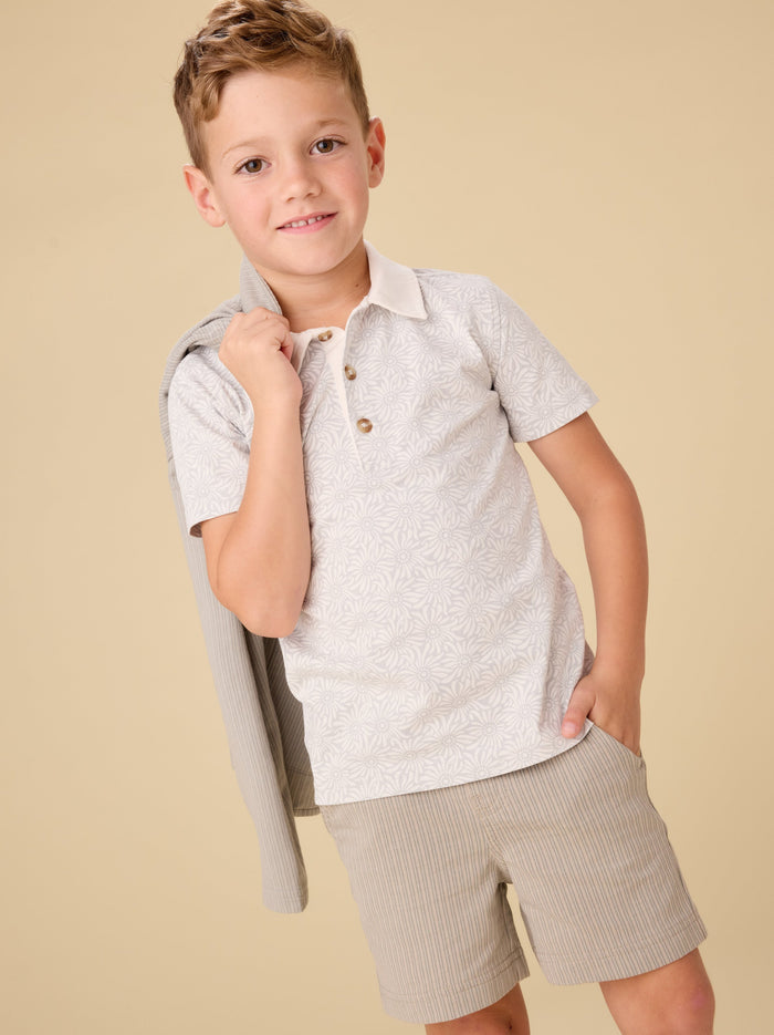 Printed Polo Top