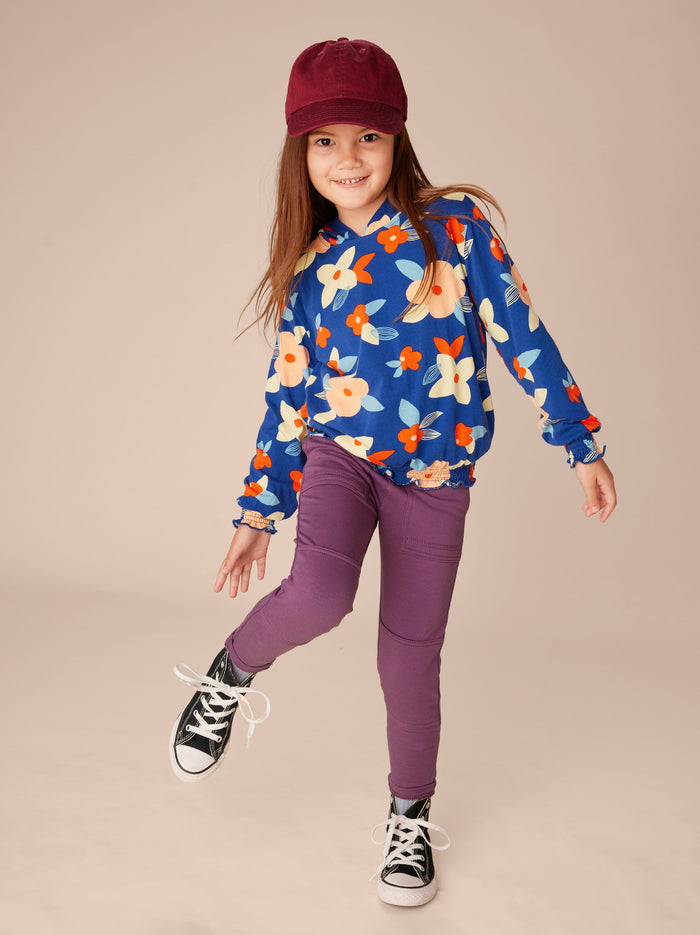 Printed Smocked Hoodie