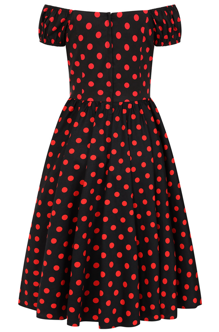 Pünktchen-Kleid Marilyn Spot, Schwarz-Rot, Plus Size