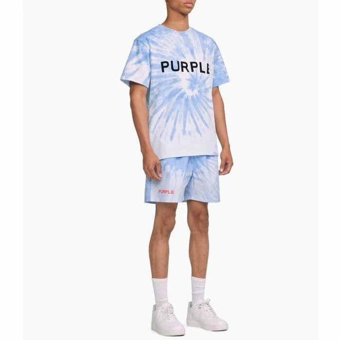 Purple Brand Heavy Jersey SS Tee Tie Dyed Placid Blue Core Blue
