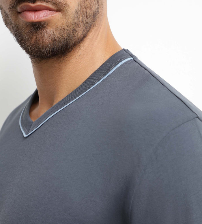 Pyjama homme pantalon en jersey gris à carreaux Dim Nightwear