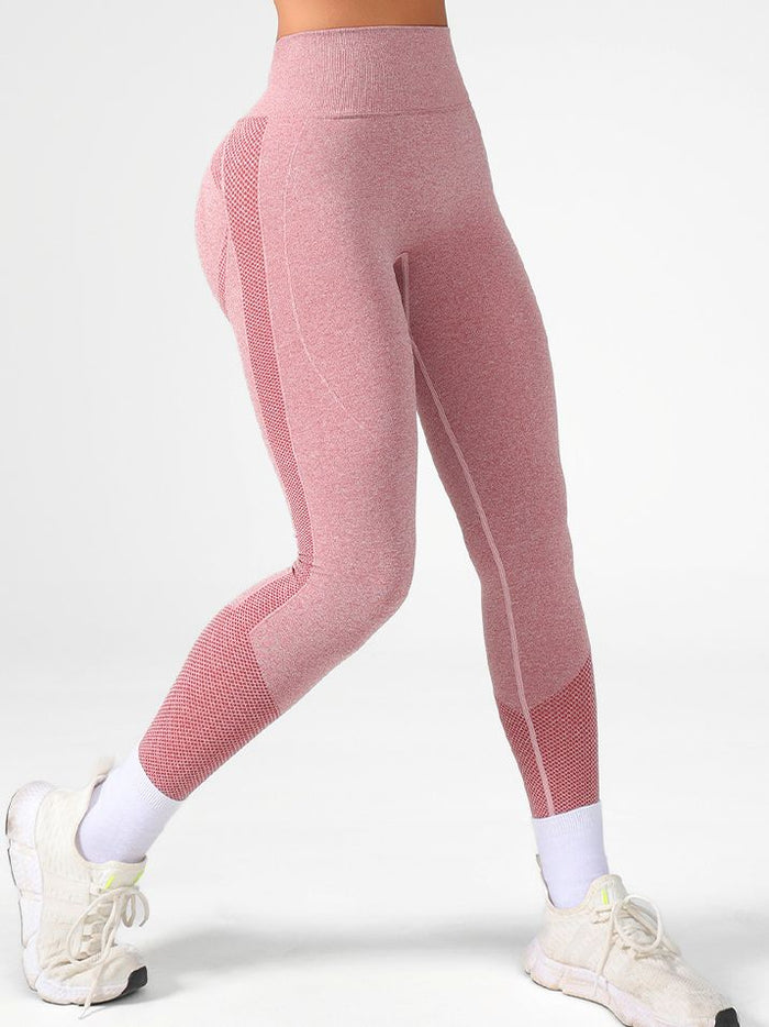 Quick Dry Elastic Tight Solid Color Push Up Design Leggings