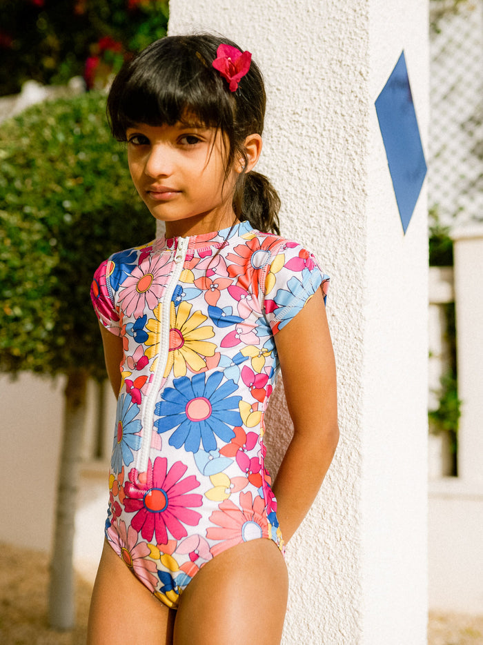 Rash Guard One-Piece Swimsuit