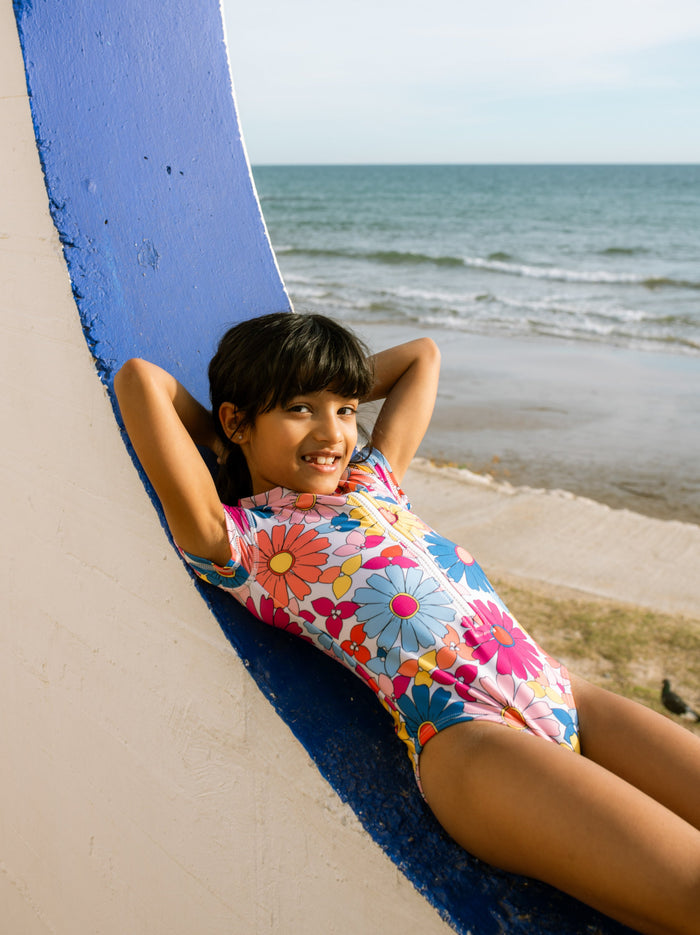 Rash Guard One-Piece Swimsuit