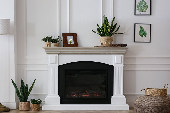 Retique It Raw Wood Kit Medium in bleached wood finish, showing grained wood texture for fireplace mantel renovation.
