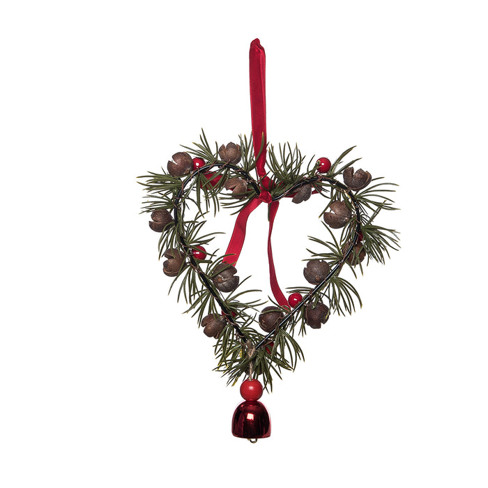 A Red Berry Heart Wreath Ornament.