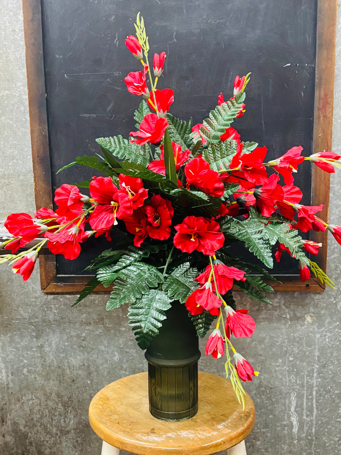 Red Glad Silk Vase Insert