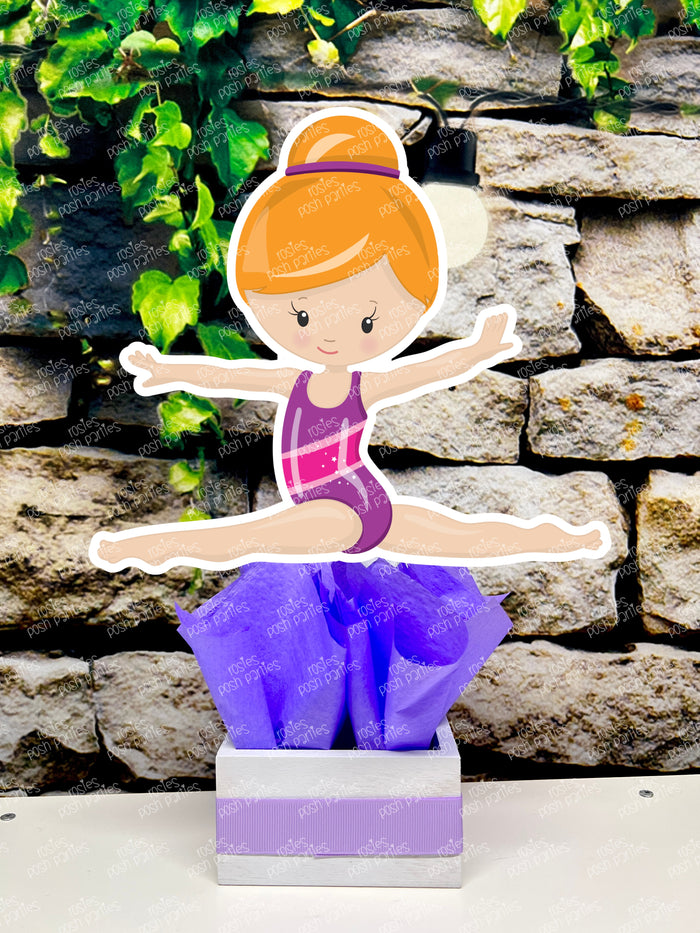 Red Gymnast Birthday Theme | Gym Centerpiece Decoration | Gymnastics Party | Gymnastics Theme | Gymnast Acrobatics Decoration | Gym SET OF 4