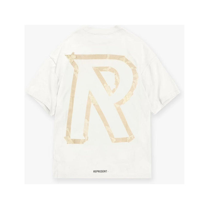Represent Masking Tape Initial Tee Flat White