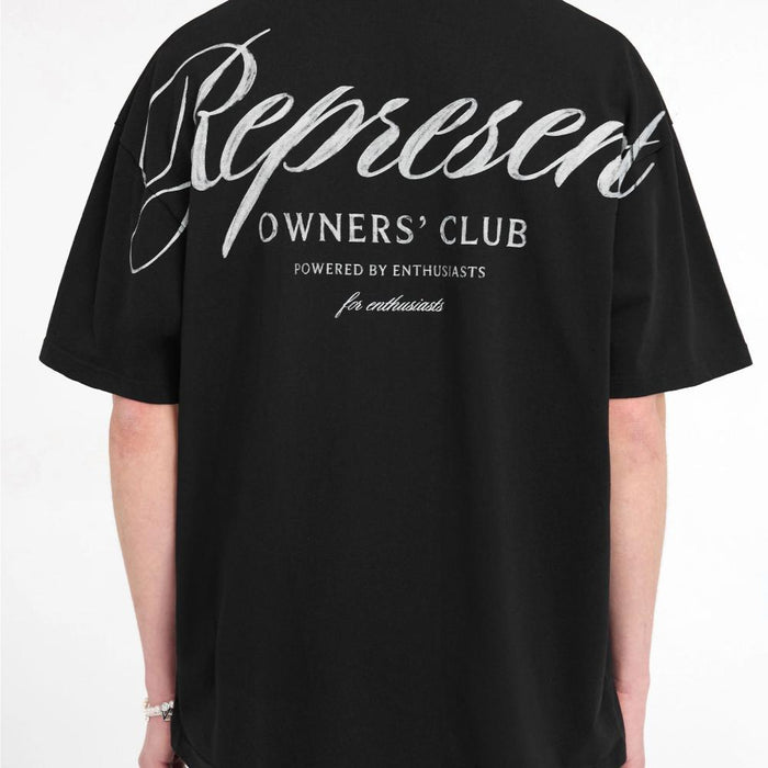 Represent Owners Club Script Tee Black
