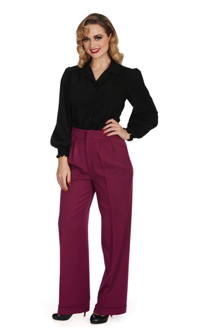 Retro Bluse Bonnie, Schwarz