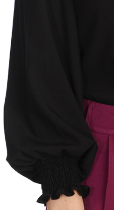 Retro Bluse Bonnie, Schwarz
