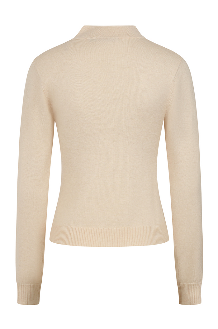 Retro-Feinstrick Pullover Mara, Beige
