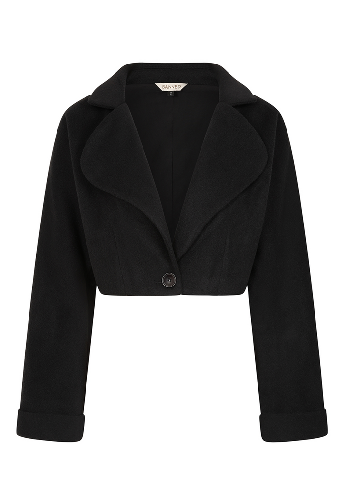 Retro Kurz-Jacke Marylin, Schwarz, Plus Size