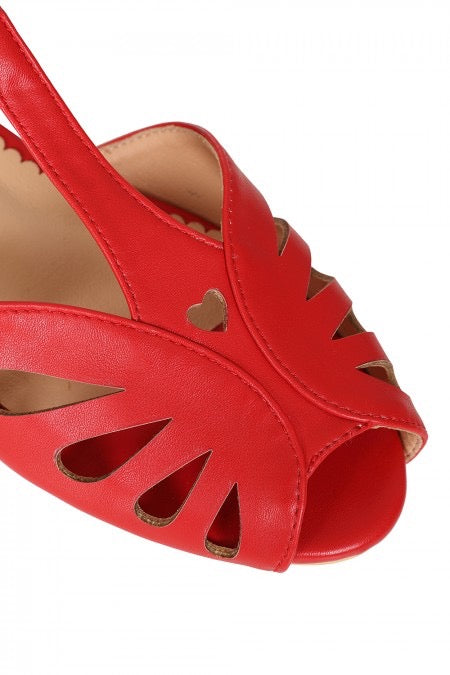 Retro Sandale Secret Love Flats, Rot