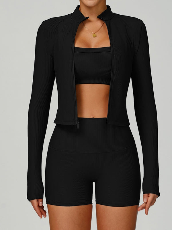 Ribbed 3-Pieces Short Traksuit