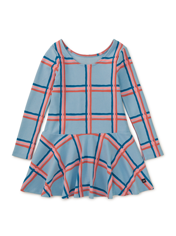 Ribbed Drop Waist Skater Dress