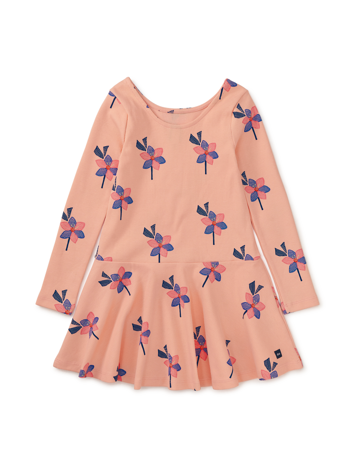 Ribbed Drop Waist Skater Dress