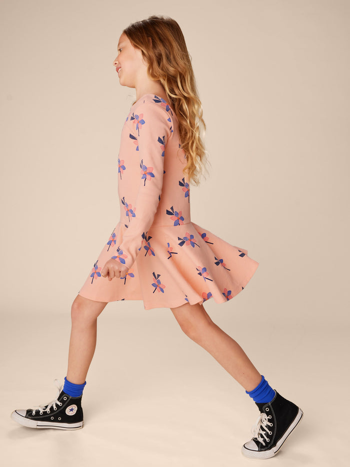 Ribbed Drop Waist Skater Dress