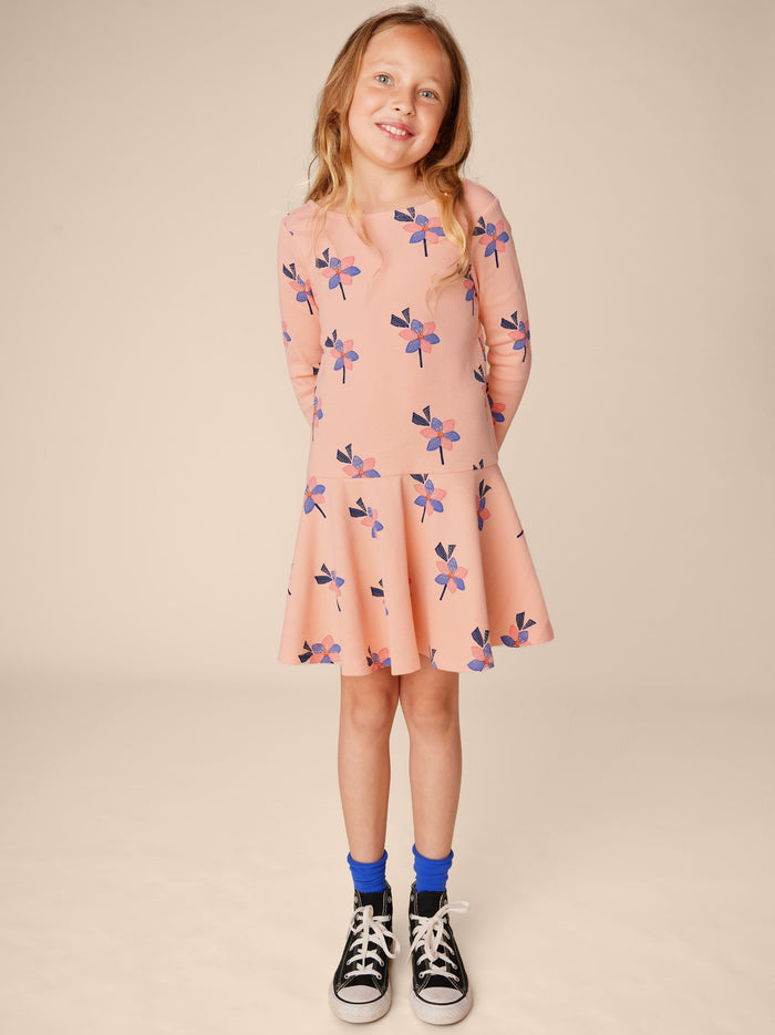 Ribbed Drop Waist Skater Dress