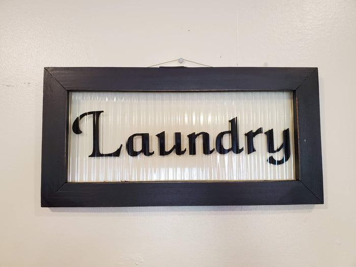 Ribbed Glass Sign