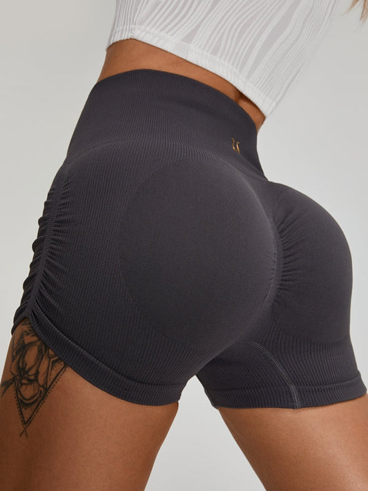 Ribbed Scrunch Bum Quick-drying Spandex Gym Booty Shorts