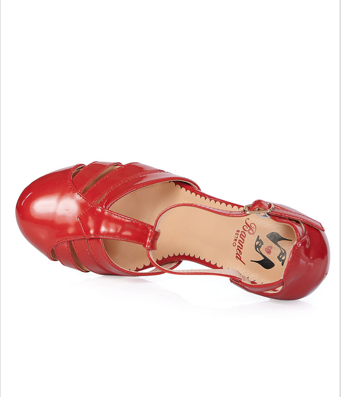 Riemchen Pumps Dance to  Me, Kunstleder, Rot