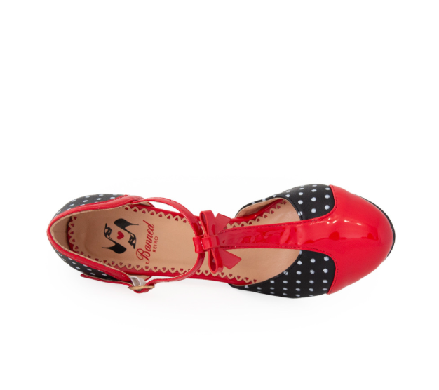 Riemchen Pumps Kelly Lee, Rot/Schwarz/Weiß