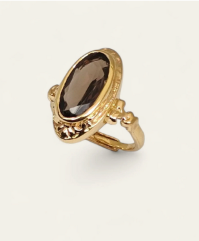 Ring, The Antique Ring Smokey Quartz, Vergoldet