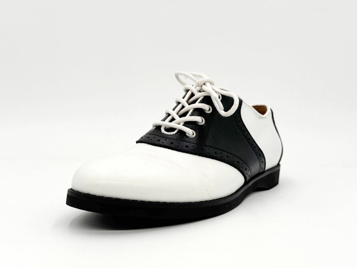 Rizzo Retro Oxford Derby Schuhe, Schwarz-Weiß