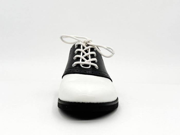 Rizzo Retro Oxford Derby Schuhe, Schwarz-Weiß