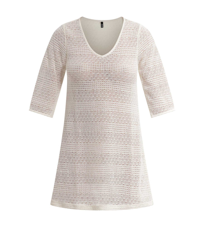 Robe de plage femme en maille Écru Dim