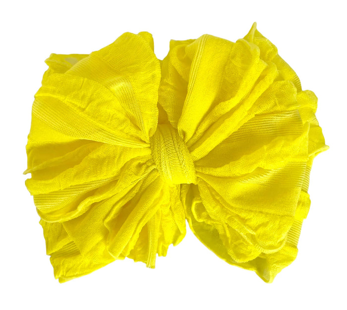 Rockin Royalty Ruffled Headband-Bright Yellow