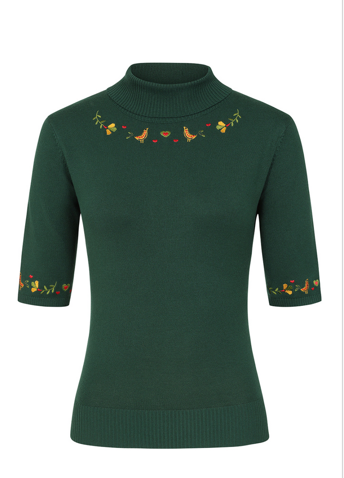 Rollkragen- Pulli Scandi Polo Neck, Grün