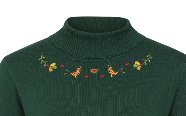 Rollkragen- Pulli Scandi Polo Neck, Grün