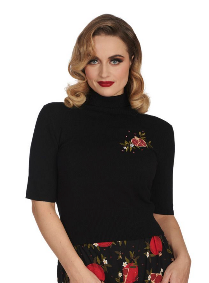 Rollkragen-Pulli Pomegranate, Schwarz