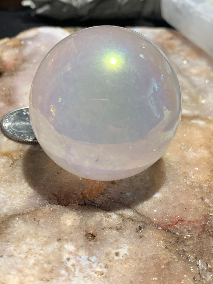 Rose Quartz Angel Aura Sphere