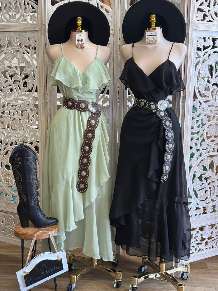 Ruffle Cami Maxi Dress- Stretchy ,Estira