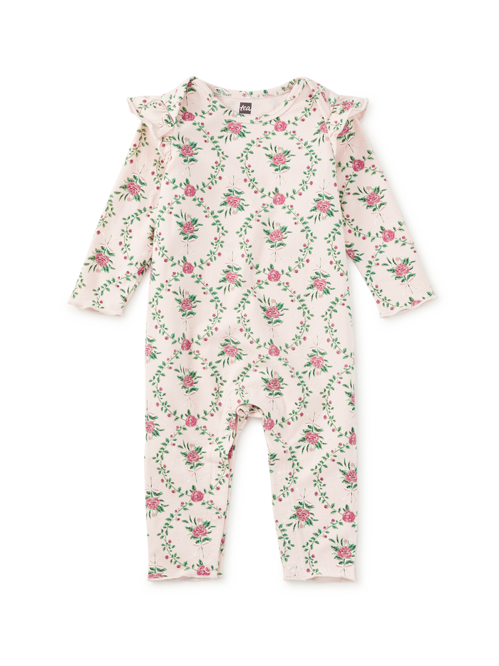 Ruffle Shoulder Baby Romper