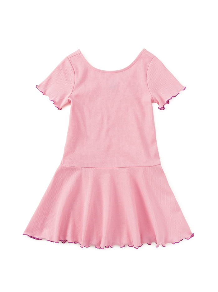 Ruffle Skater Ribbed Dress