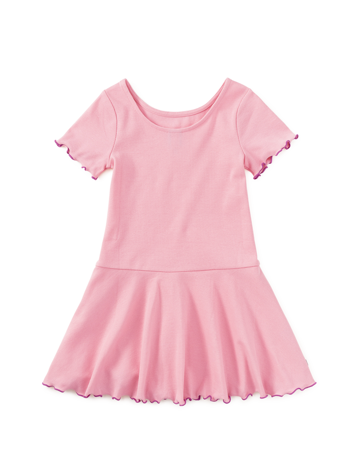 Ruffle Skater Ribbed Dress