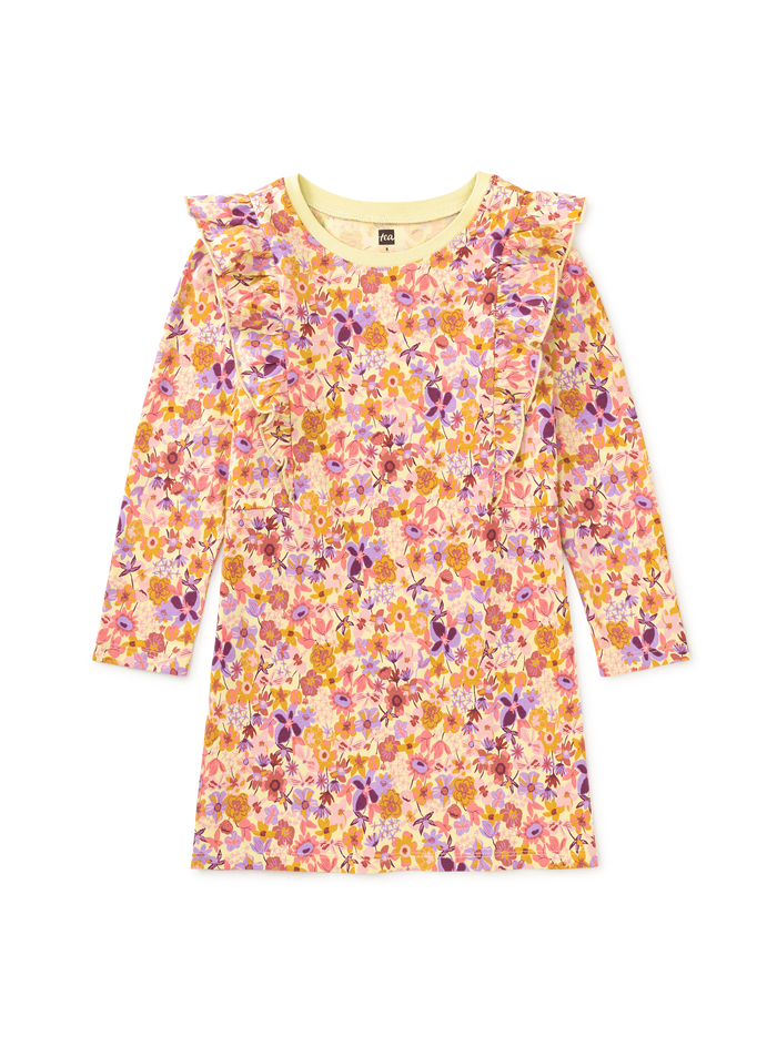 Ruffle Sleeve A-Line Dress