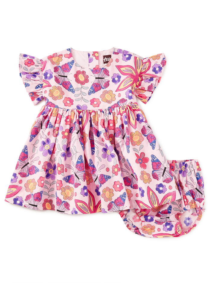 Ruffle Sleeve Baby Dress Set