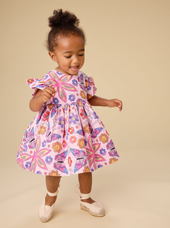 Ruffle Sleeve Baby Dress Set