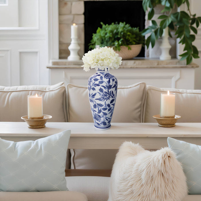 Sagebrook Home Blue Ceramic Decorative Vase (13 inch)