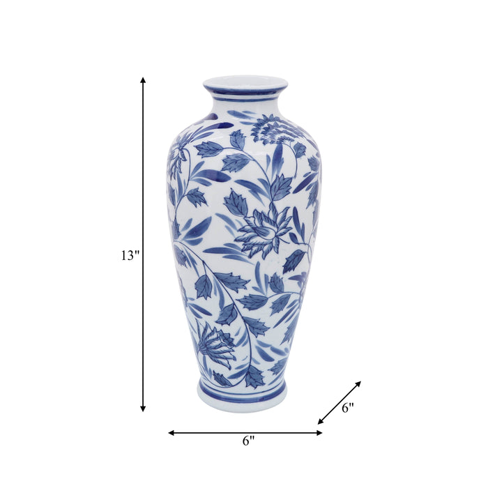 Sagebrook Home Blue Ceramic Decorative Vase (13 inch)