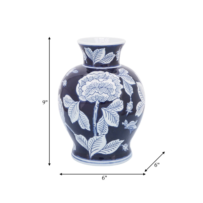 Sagebrook Home Blue Ceramic Decorative Vase (9 inch)