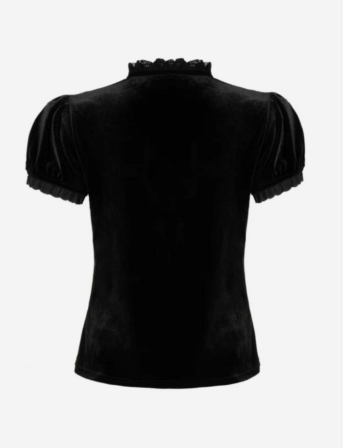 Samt-Top Mouming, Schwarz, Plus Size