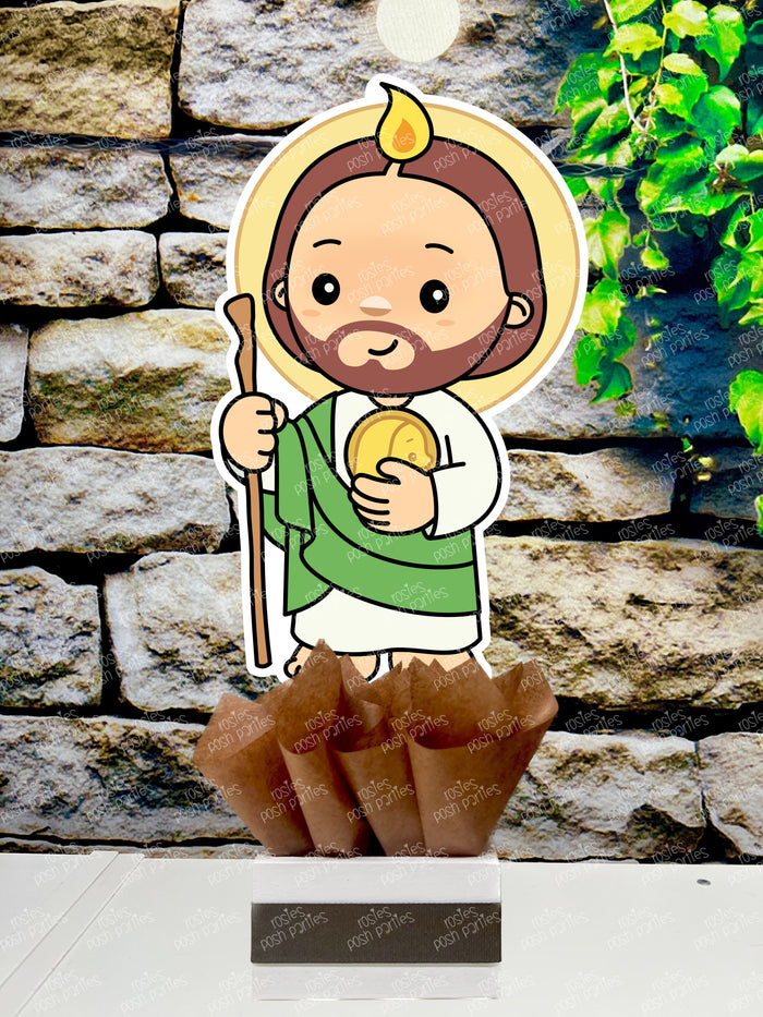 San Judas Tadeo Baptism or Birthday Theme Party Decoration Centerpiece INDIVIDUAL